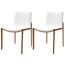 Kit 2 Cadeiras Elara Domann Design Assento e Encosto em Linho Off White e Base Aco Laminado